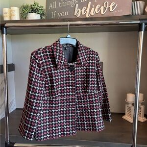 Briggs New York Plaid Blazer in Black and Pink